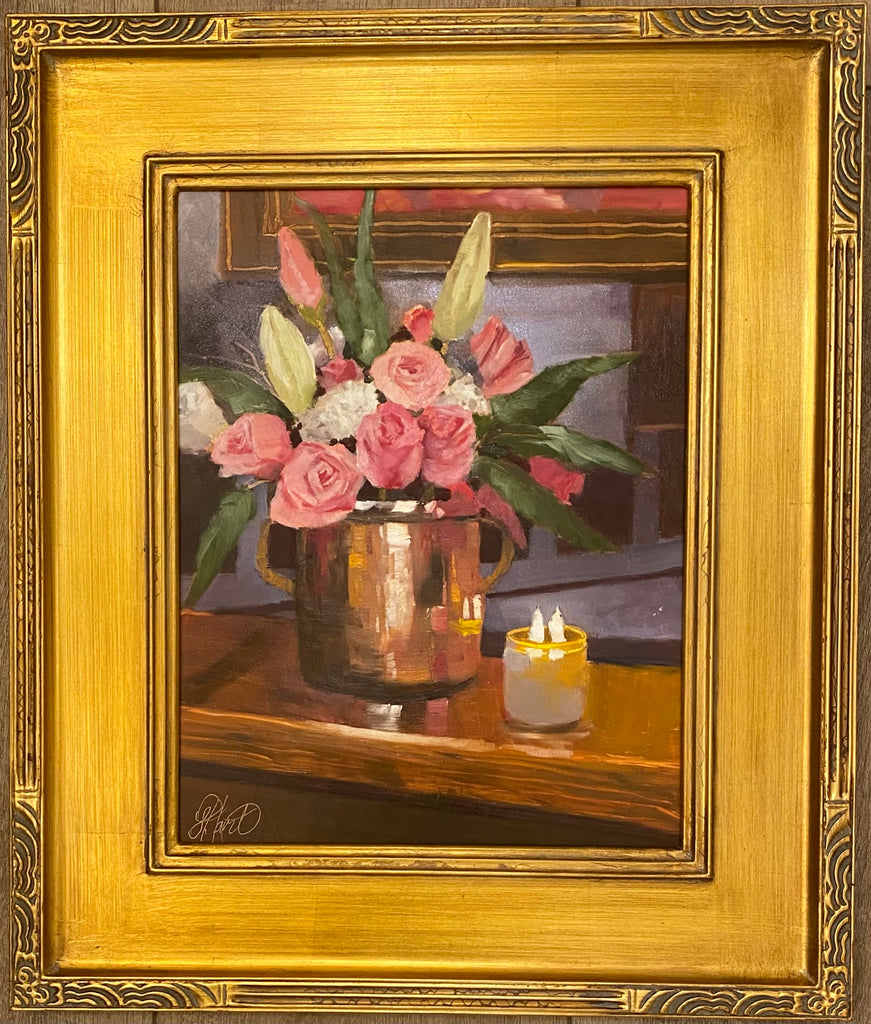 Flowers in Copper Pot