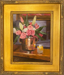 Flowers in Copper Pot