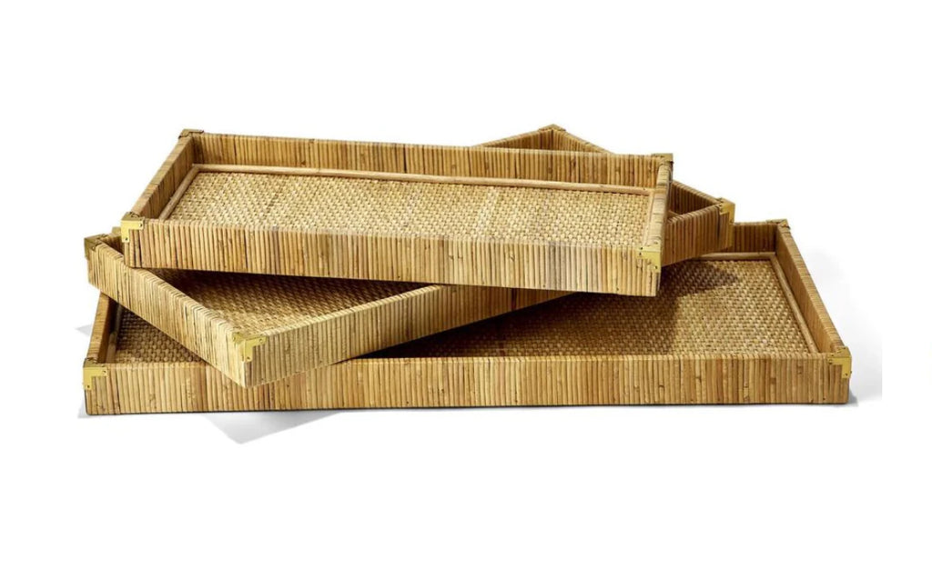 Oversized Rattan Trays