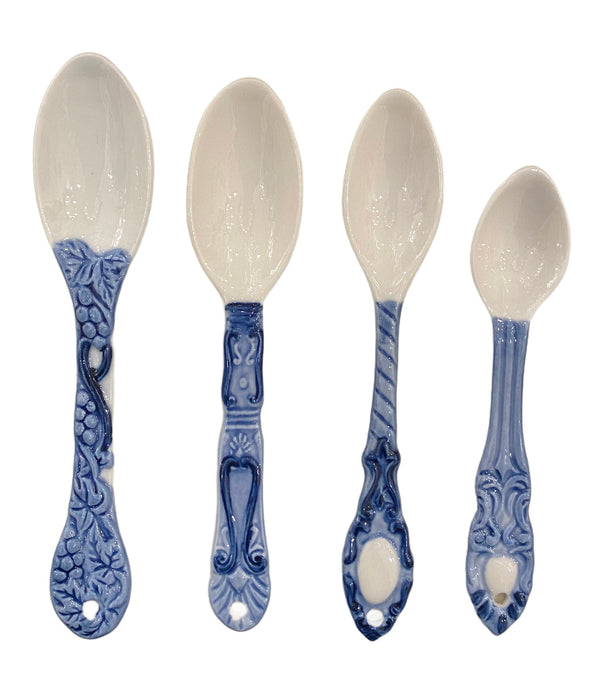 Blue and White Stoneware Spoons