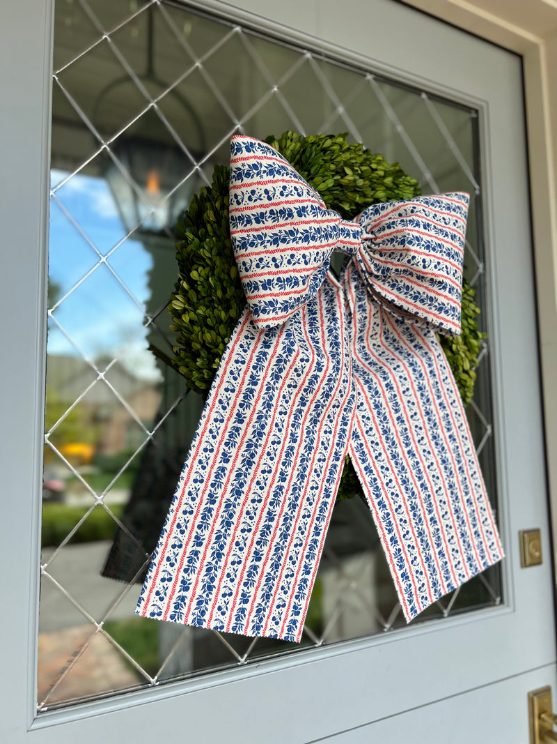 Memorial Day Large Blue and Red Bow with cherries- Limited Edition