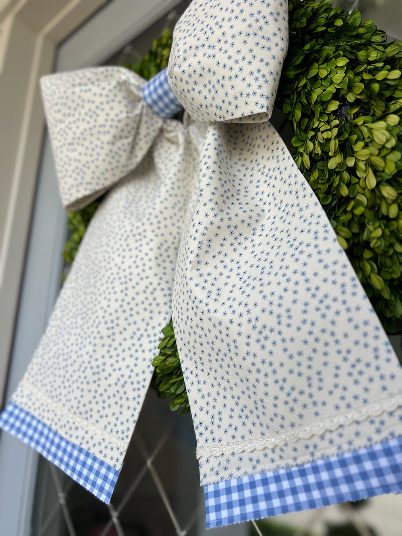 Large Bow with Star Flowers and Gingham / Ric Rac Detail - Limited Edition