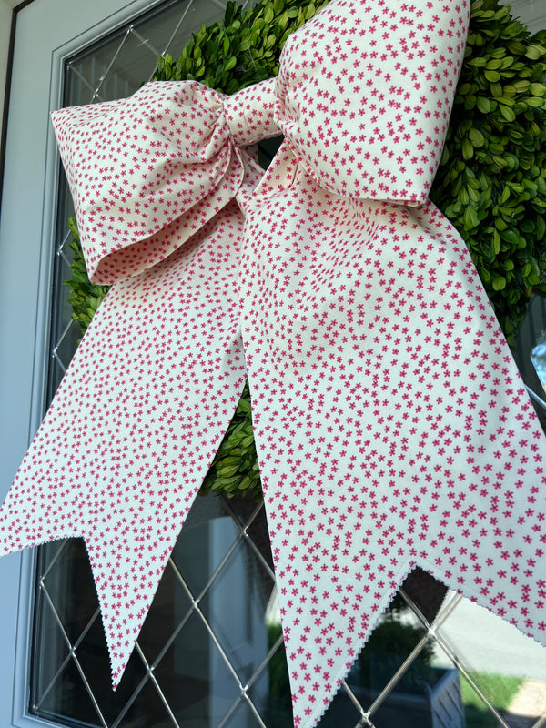 Pink Floral "Stars" Large Bow