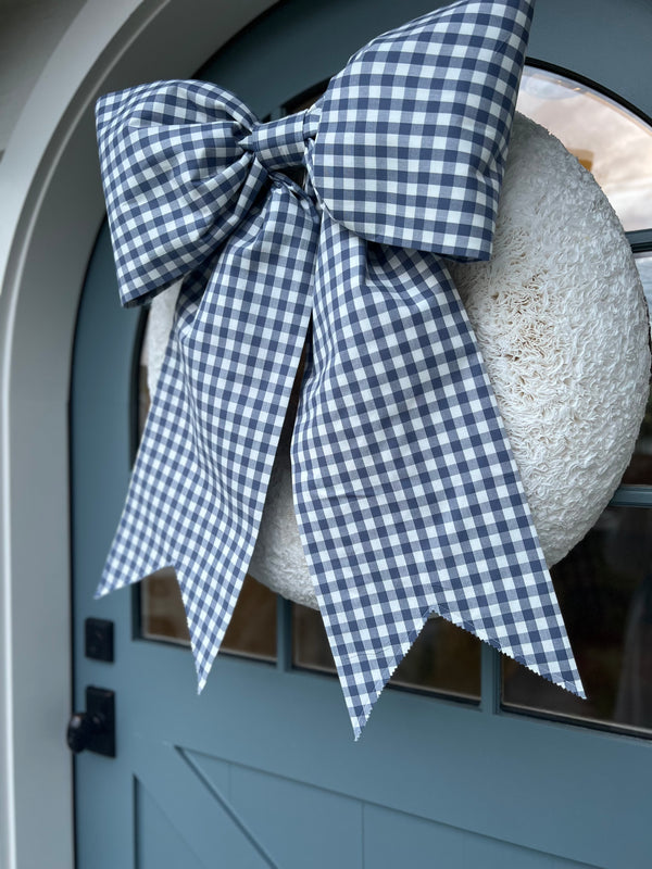 Navy Gingham Bow