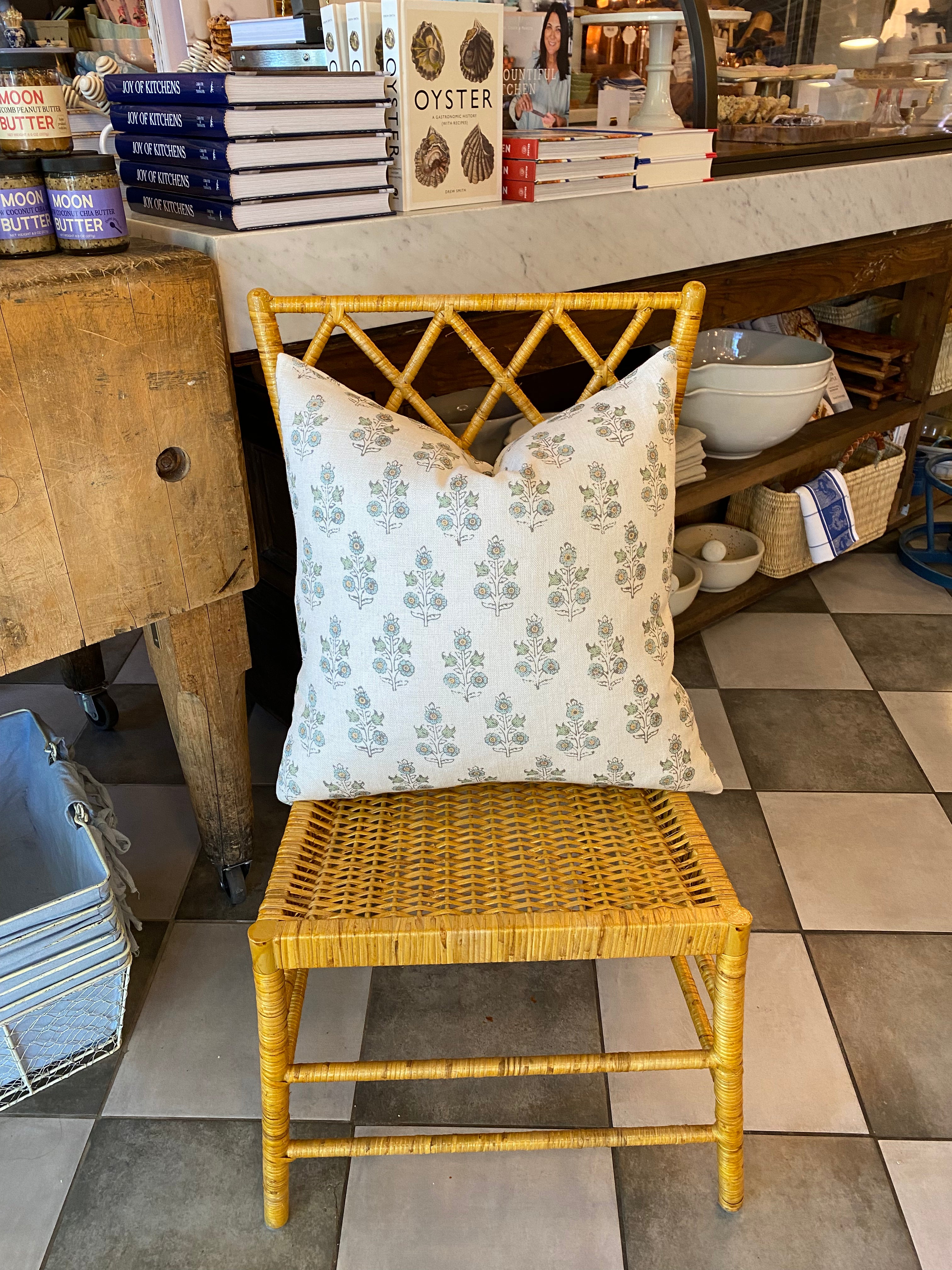 Green Block Print Pillows