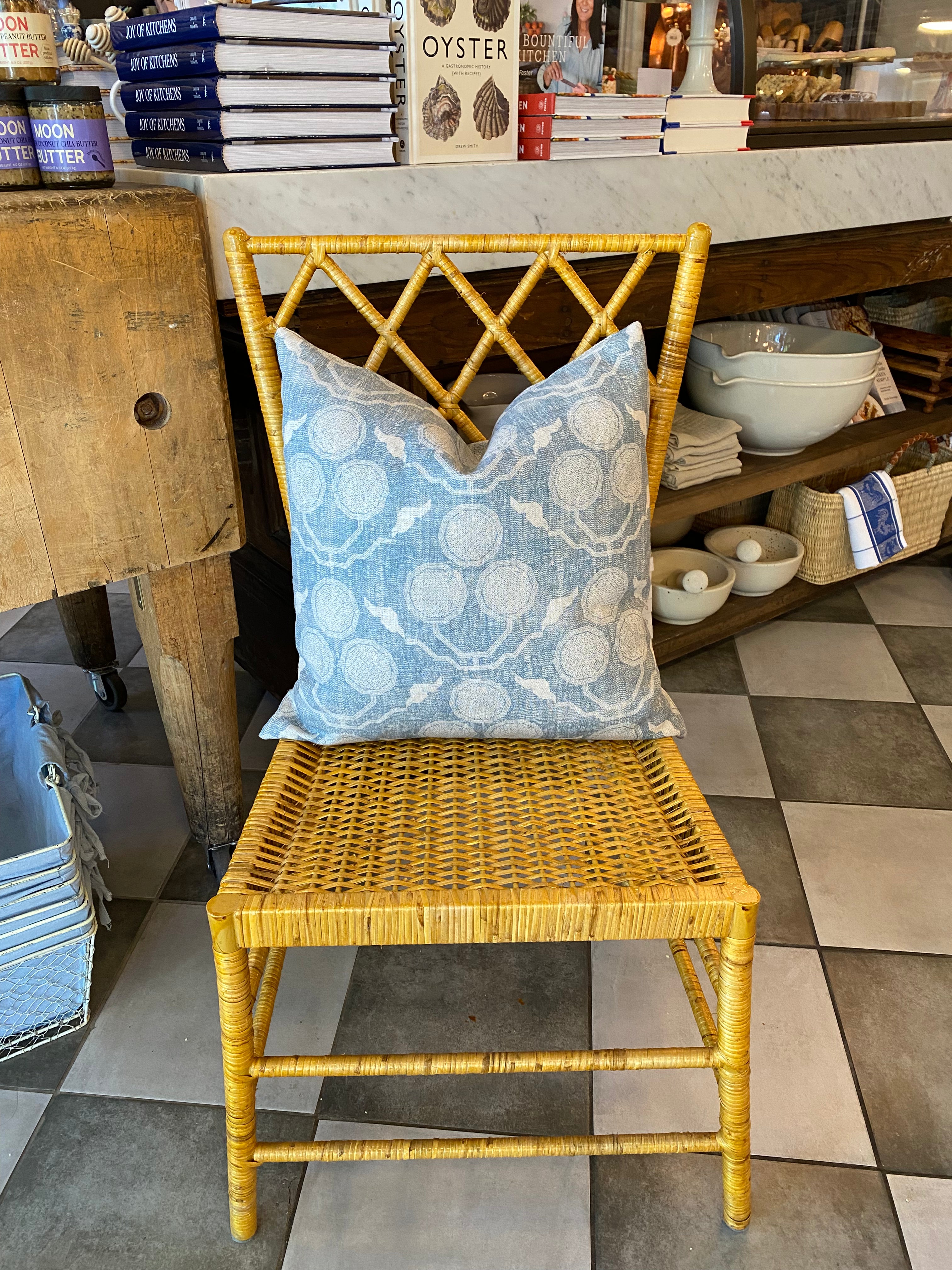 Blue Circle Linen Pillows