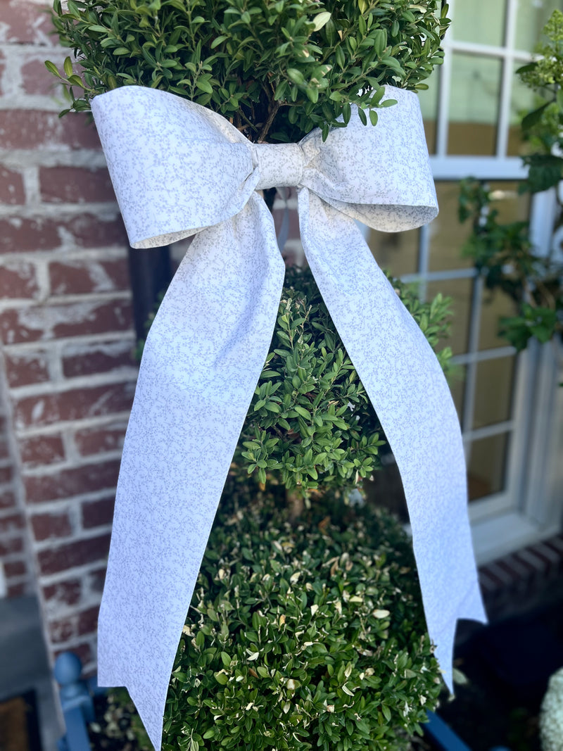 Gray Floral Bow