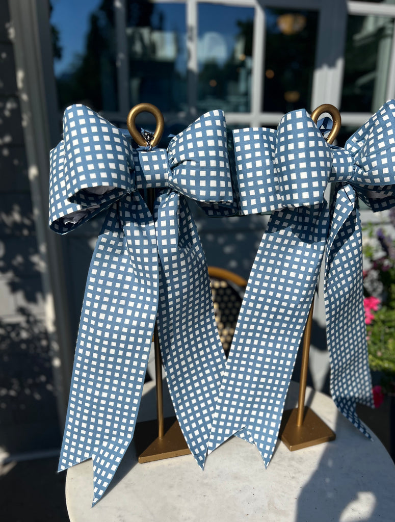 Blue Plaid Double Bow (single bow)