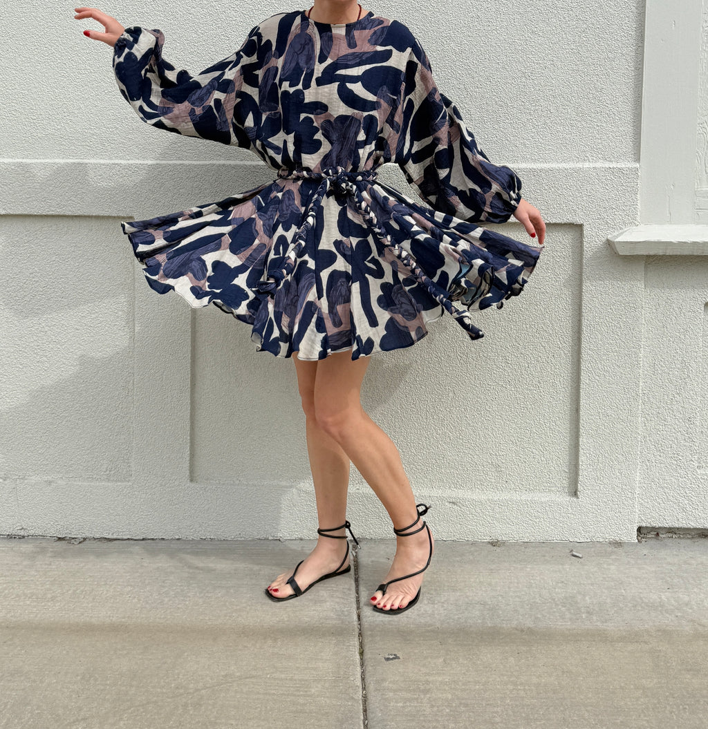 Abstract Floral Mini Dress