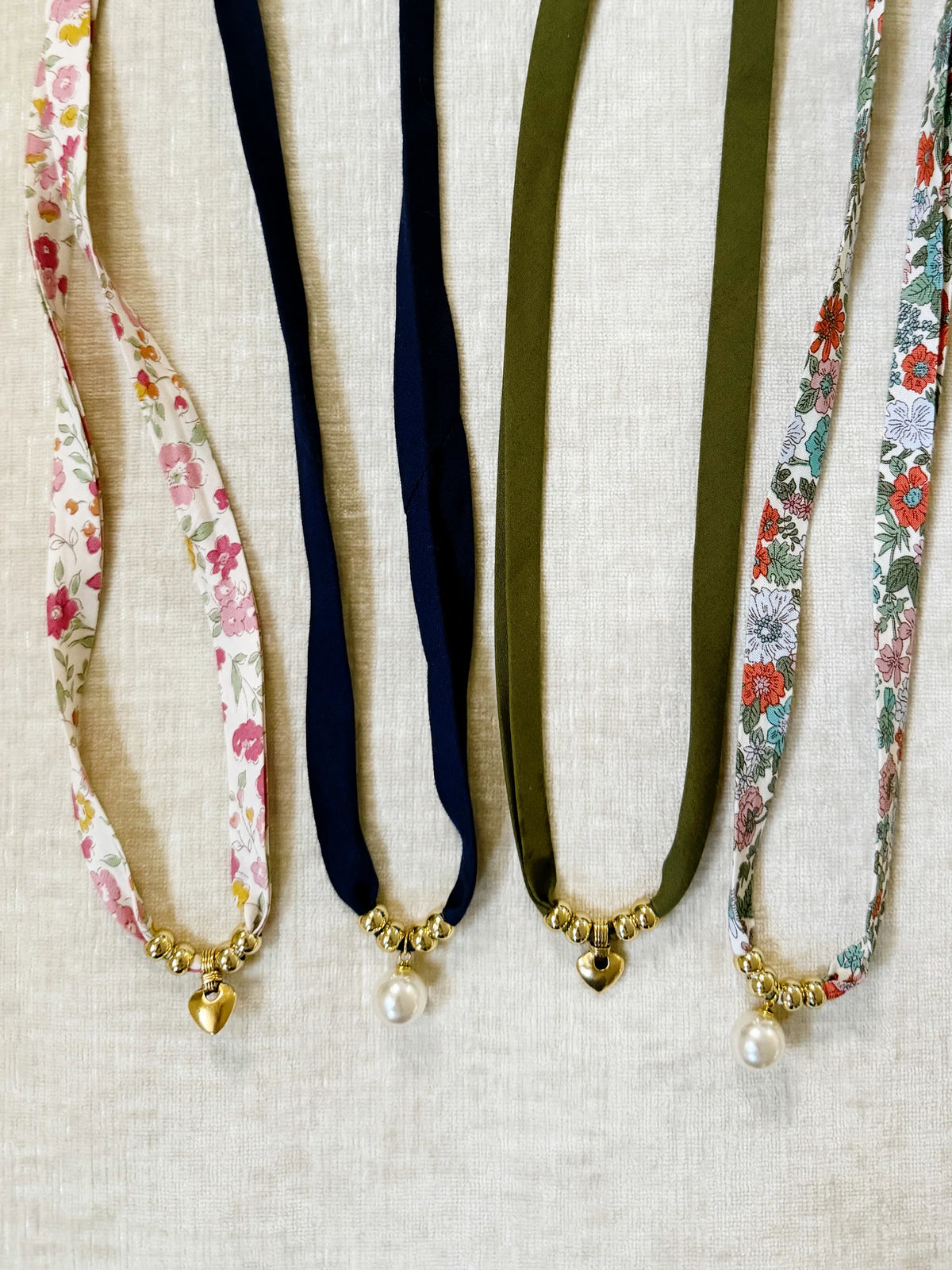 The Olive Green Marjorie Necklace (with Large Round Pearl)