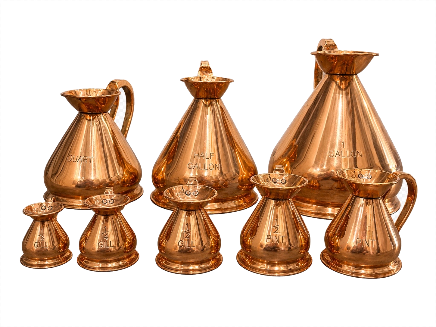 19th Century Copper Haystack Measuring Jugs