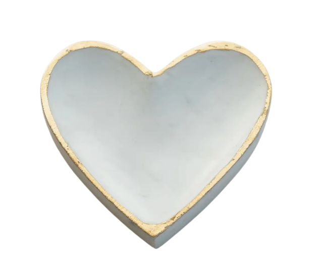 White Marble Heart Tray