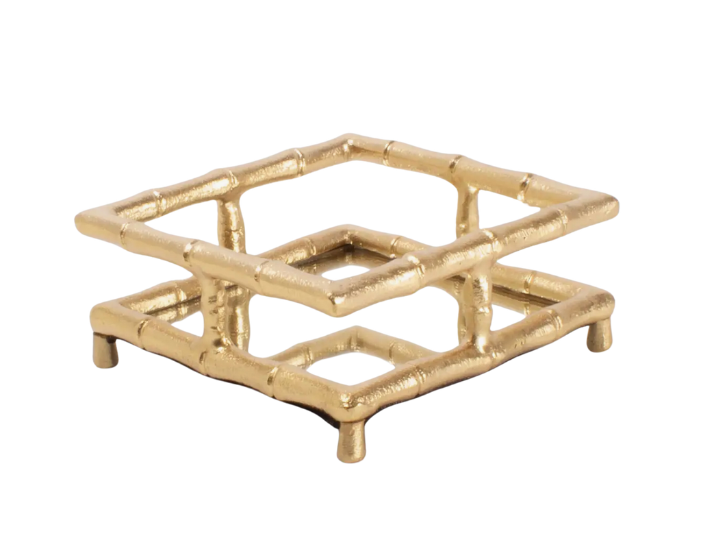 Gold Bamboo Cocktail Napkin Tray