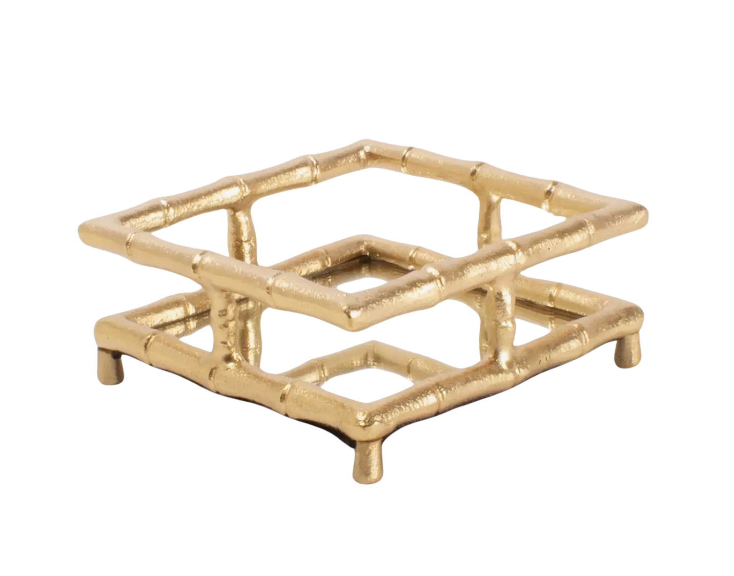 Gold Bamboo Cocktail Napkin Tray