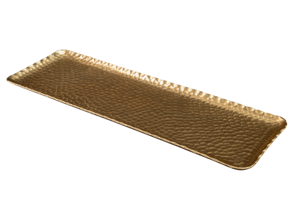 Gold Aluminum Hammered Rectangle Tray
