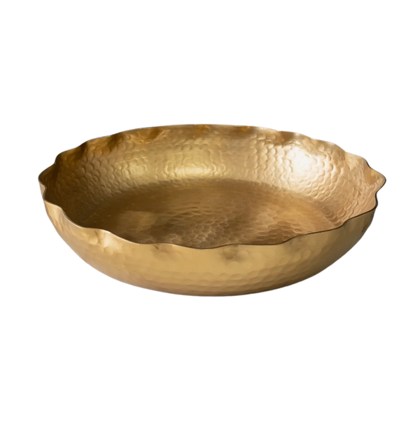 Gold Aluminum Hammered Petal Bowl