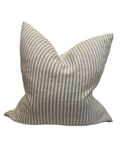 Mathis Ticking Stripe/ Rabbit Print Custom Pillow