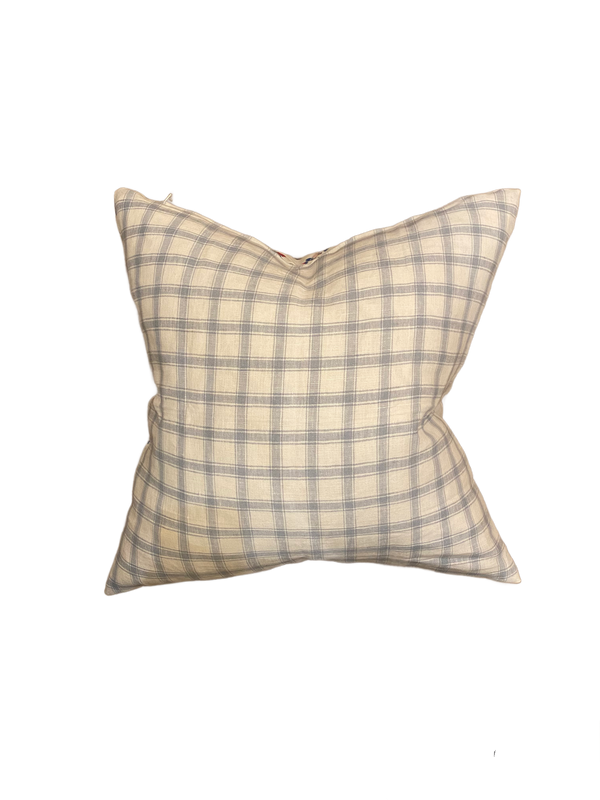 Crawford Linen Check/ Vasily Linen Custom Pillow