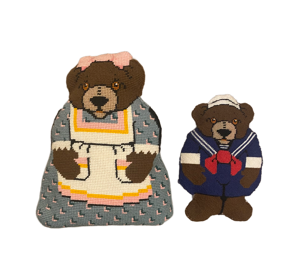Mama & Baby Needlepoint Bears