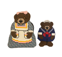 Mama & Baby Needlepoint Bears