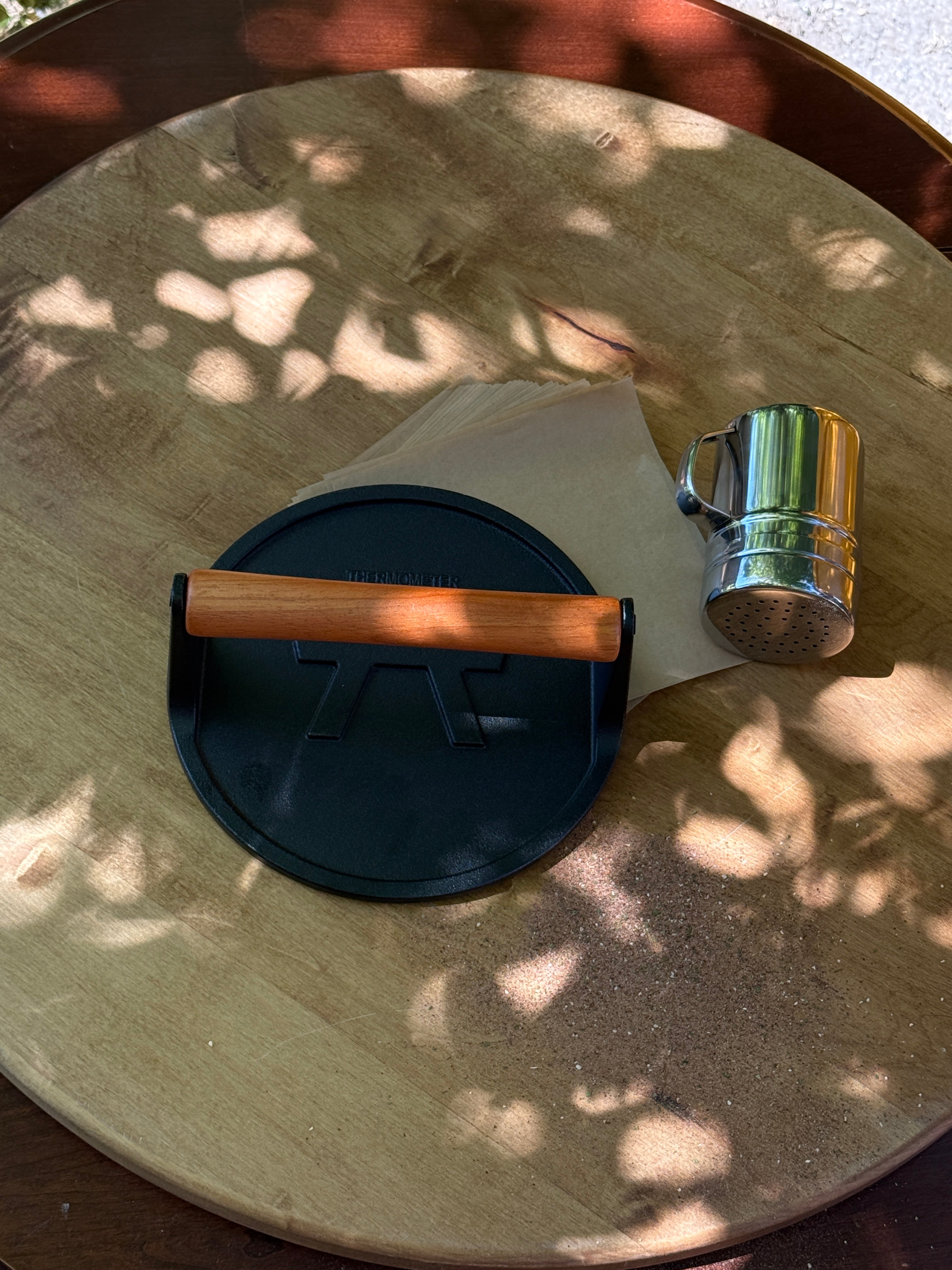 Outset Cast Iron Round Grill Press