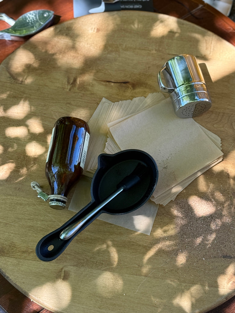 Outset Cast Iron Sauce Pot with Basting Brush
