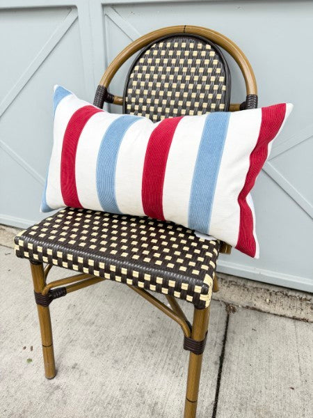 Red White and Blue Striped Pillows