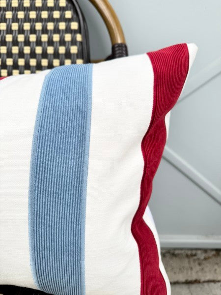 Red White and Blue Striped Pillows