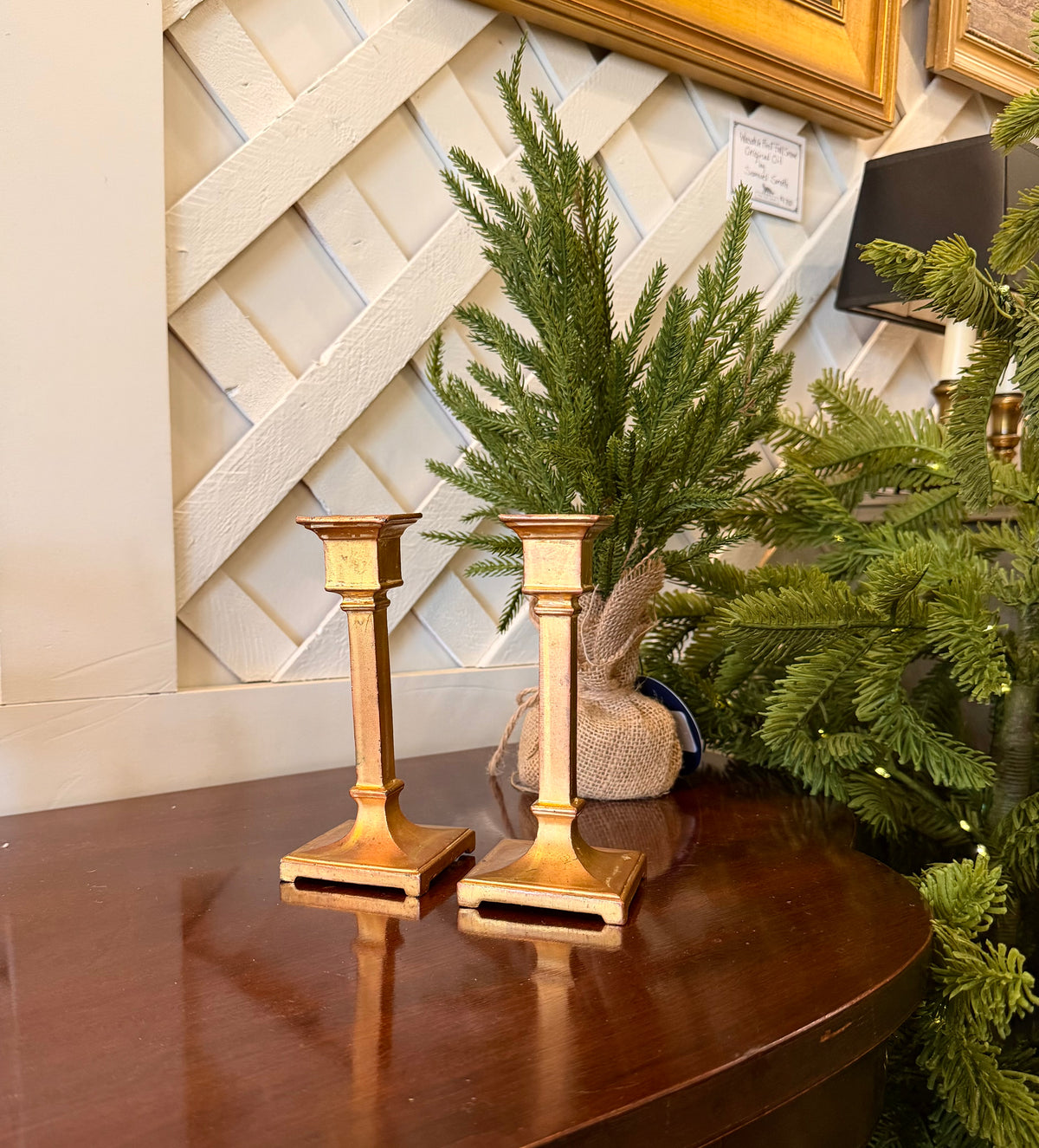 Neoclassical Gilt Candle Holders