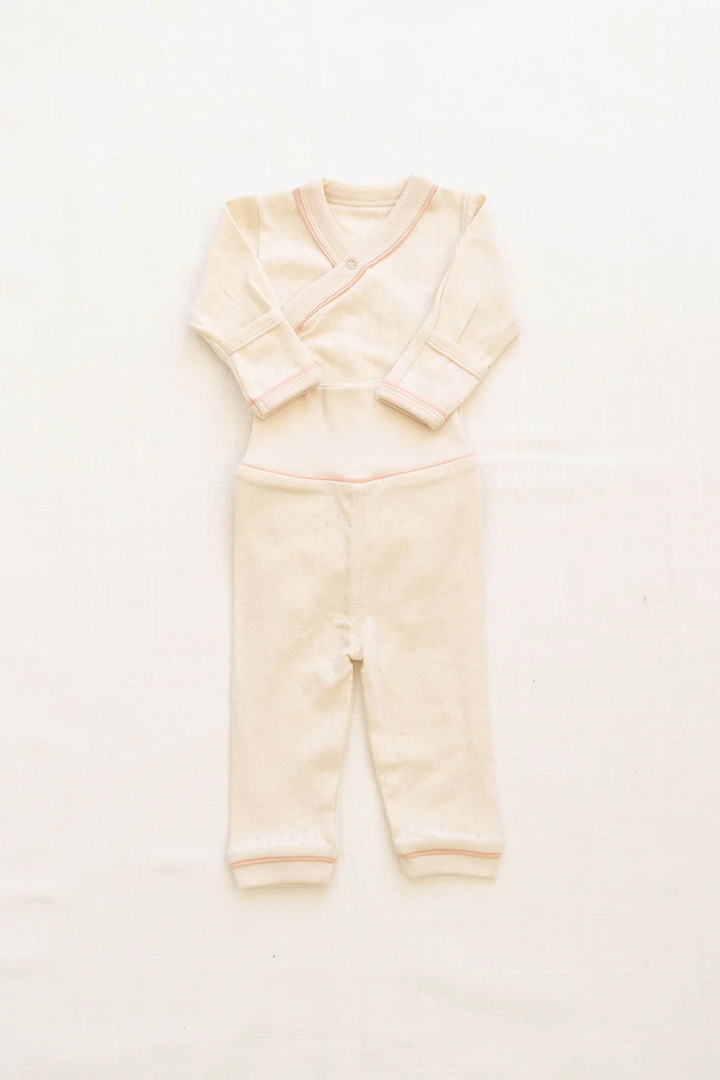 Milk and Petal Pointelle Wrap Onesie + Pant Set