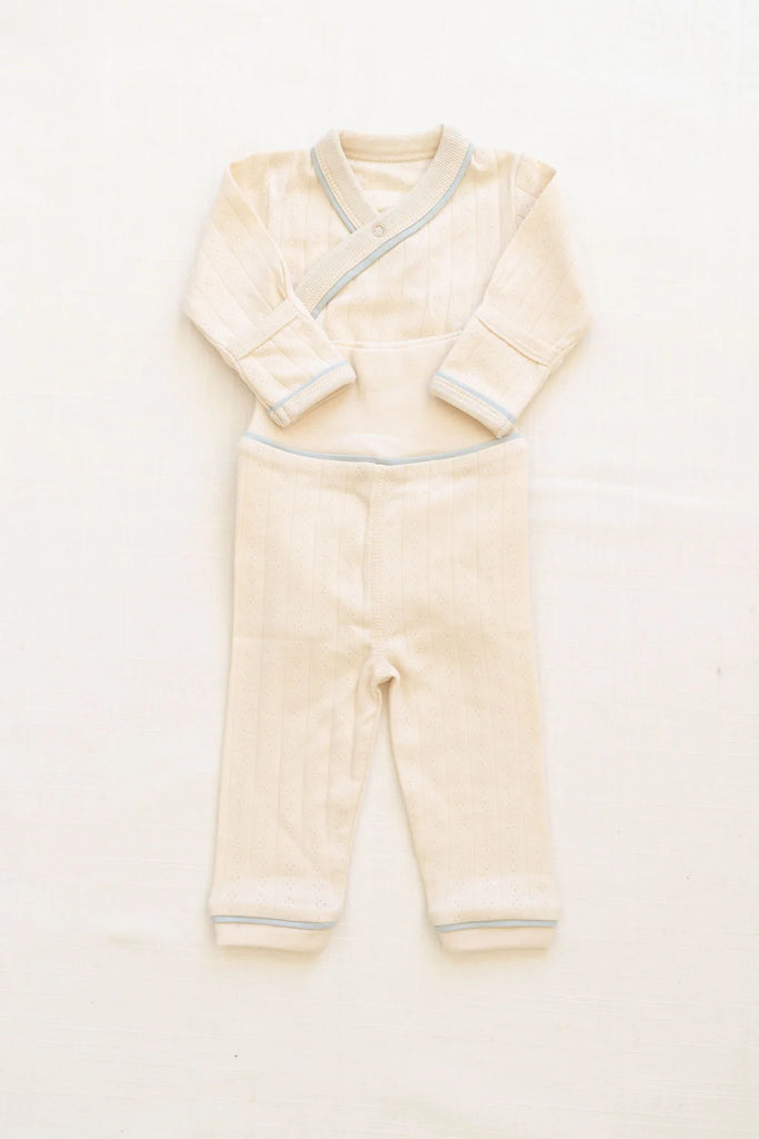 Milk and Powder Wrap Onesie + Pant Set
