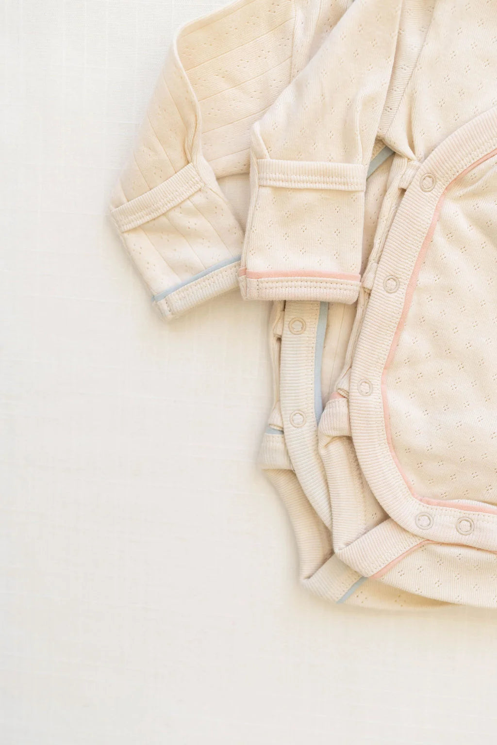 Milk and Petal Pointelle Wrap Onesie + Pant Set