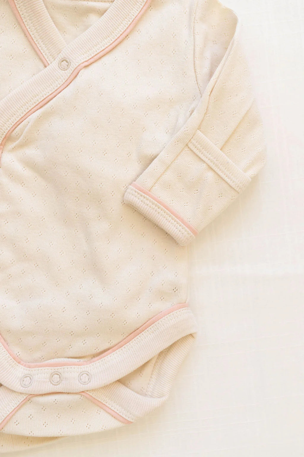 Milk and Petal Pointelle Wrap Onesie + Pant Set