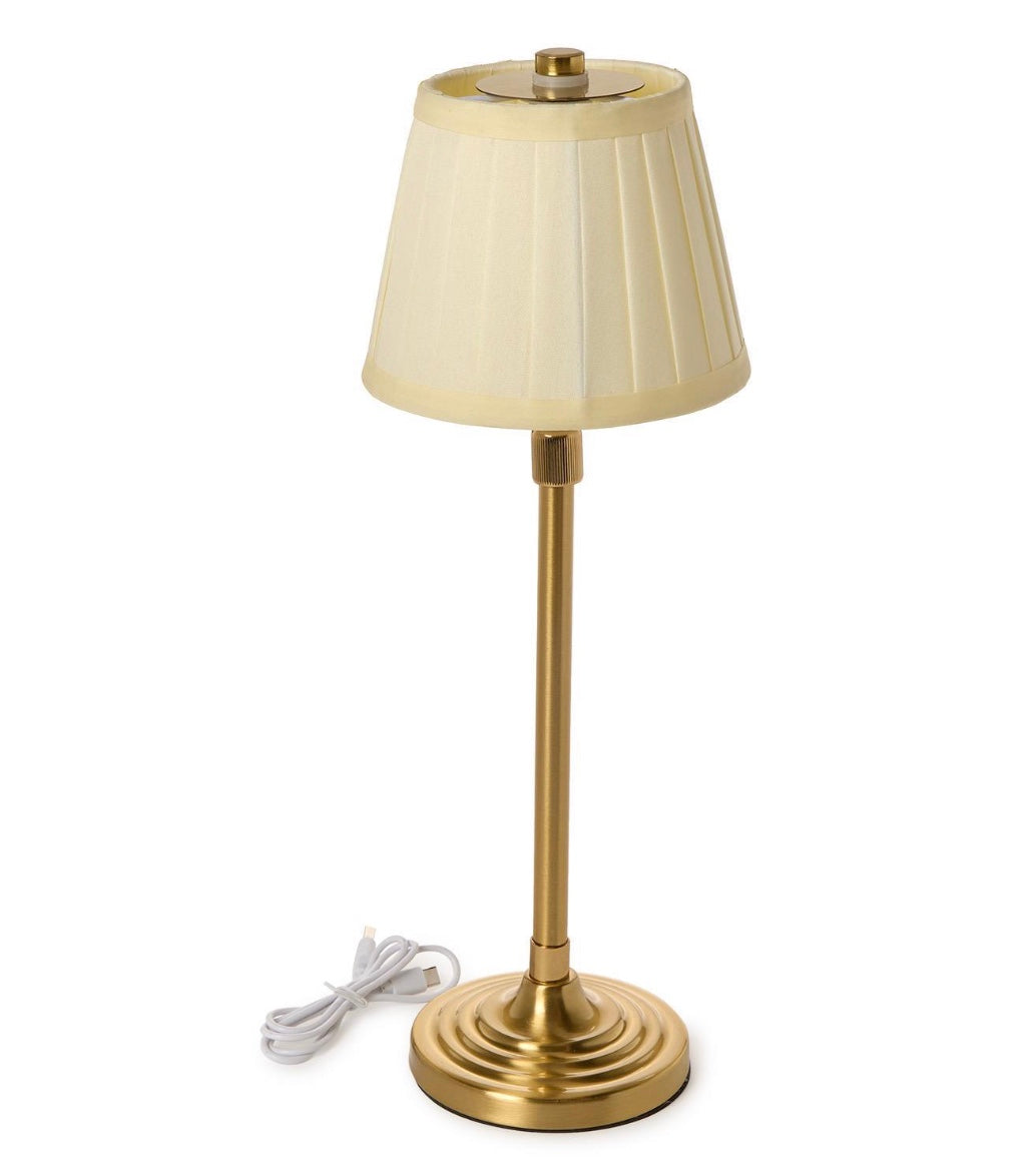 LED Adjustable Lamp with Pleated Fabric Shade