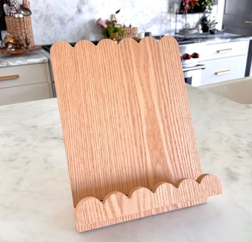 Scalloped Oak Book Stand