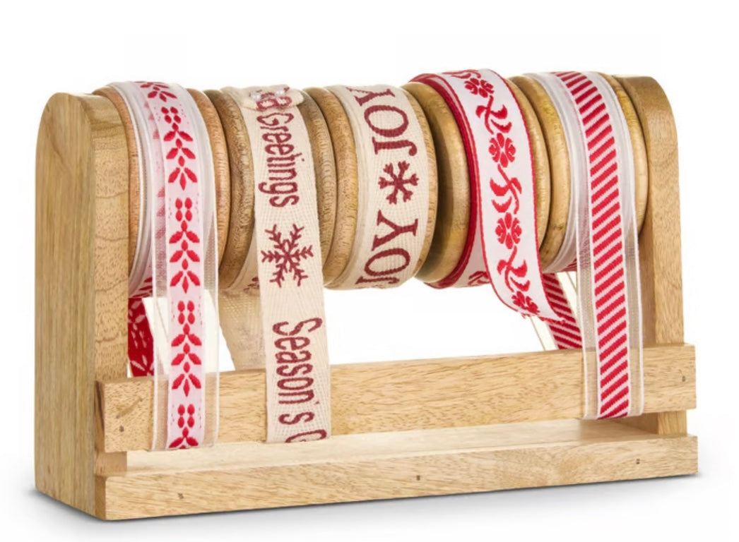 Red & Ivory Ribbons on Spool (Set)