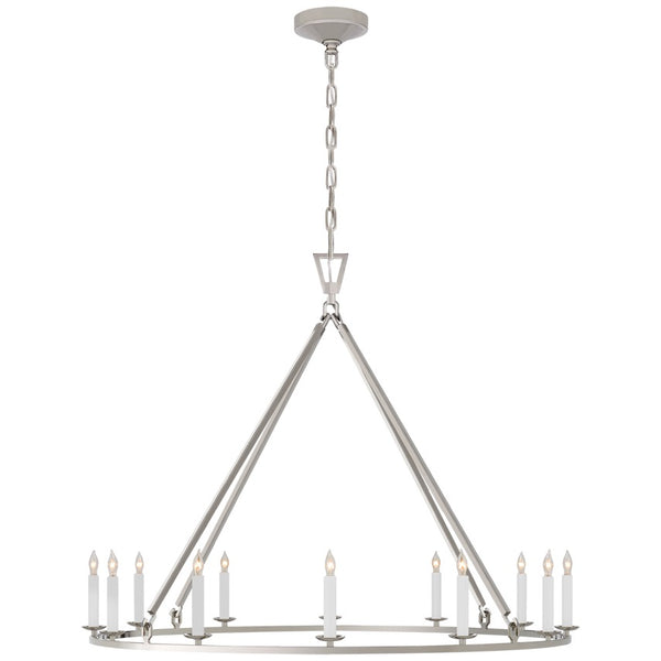 IN STORE Darlana Large Single Ring Chandelier in Polished Nickel