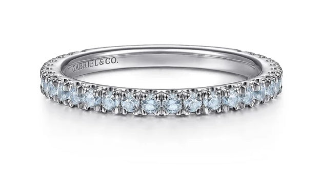 Swiss Blue Topaz 3/4 Stackable Band