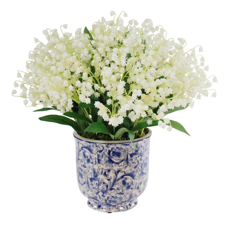 Lily of Valley in Blue Pot