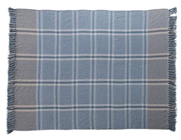 Plaid Woven Cotton Throw