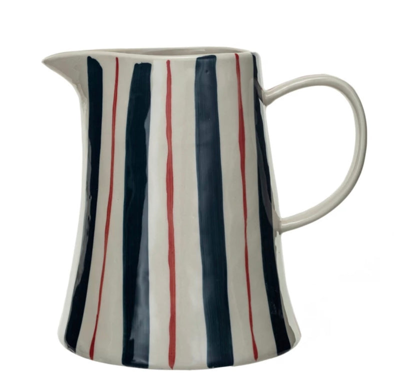 Hand Painted Stoneware Pitcher