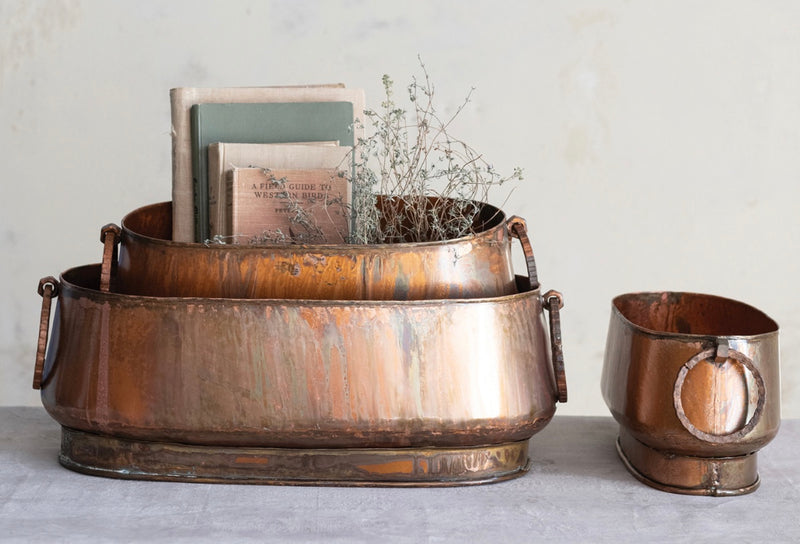 Metal Patina Planters