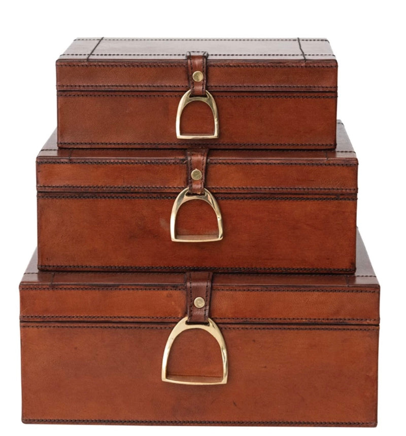 Nesting Leather Boxes