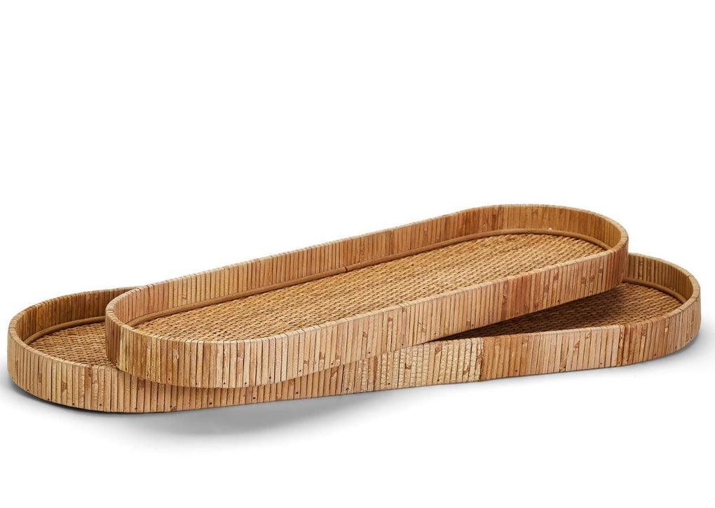 Natural Rattan Oval Tray