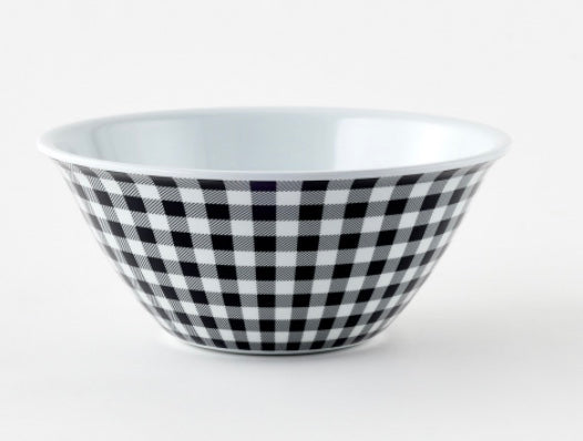 Black Gingham  Melamine Bowl