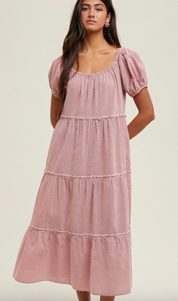Gingham Tiered Dress