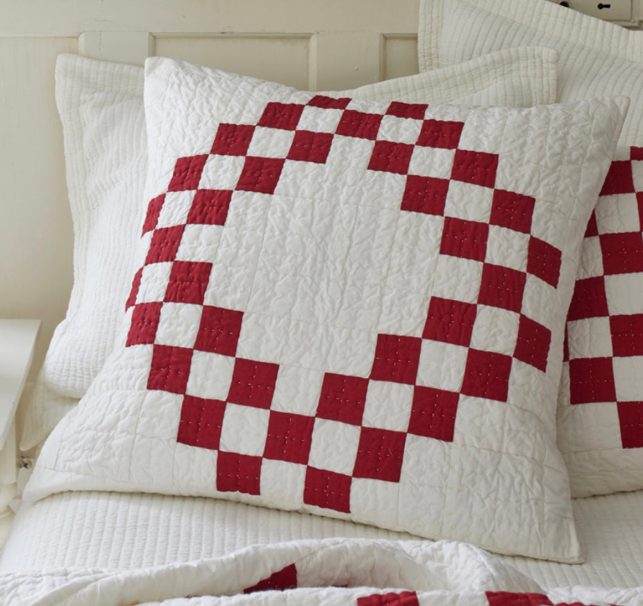 Red Irish Chain Sham