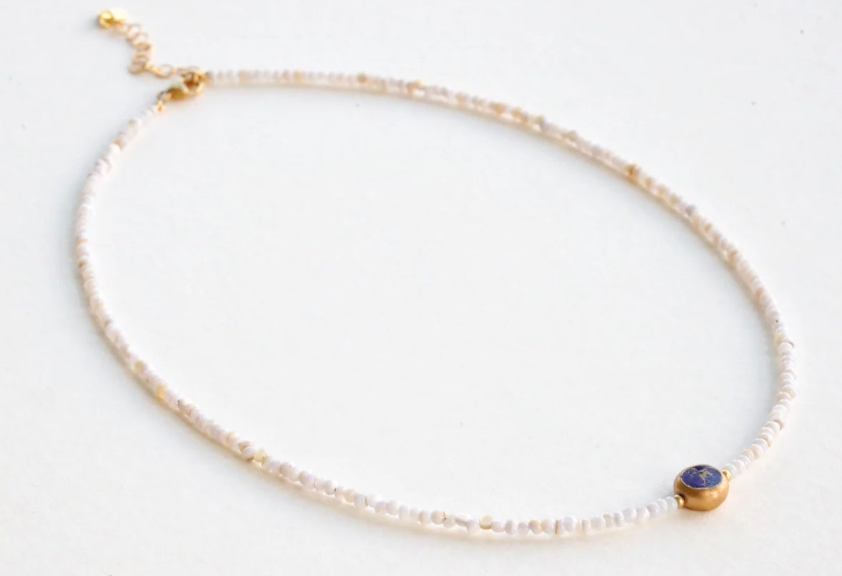 Water Lily Dyed Turquoise Necklace