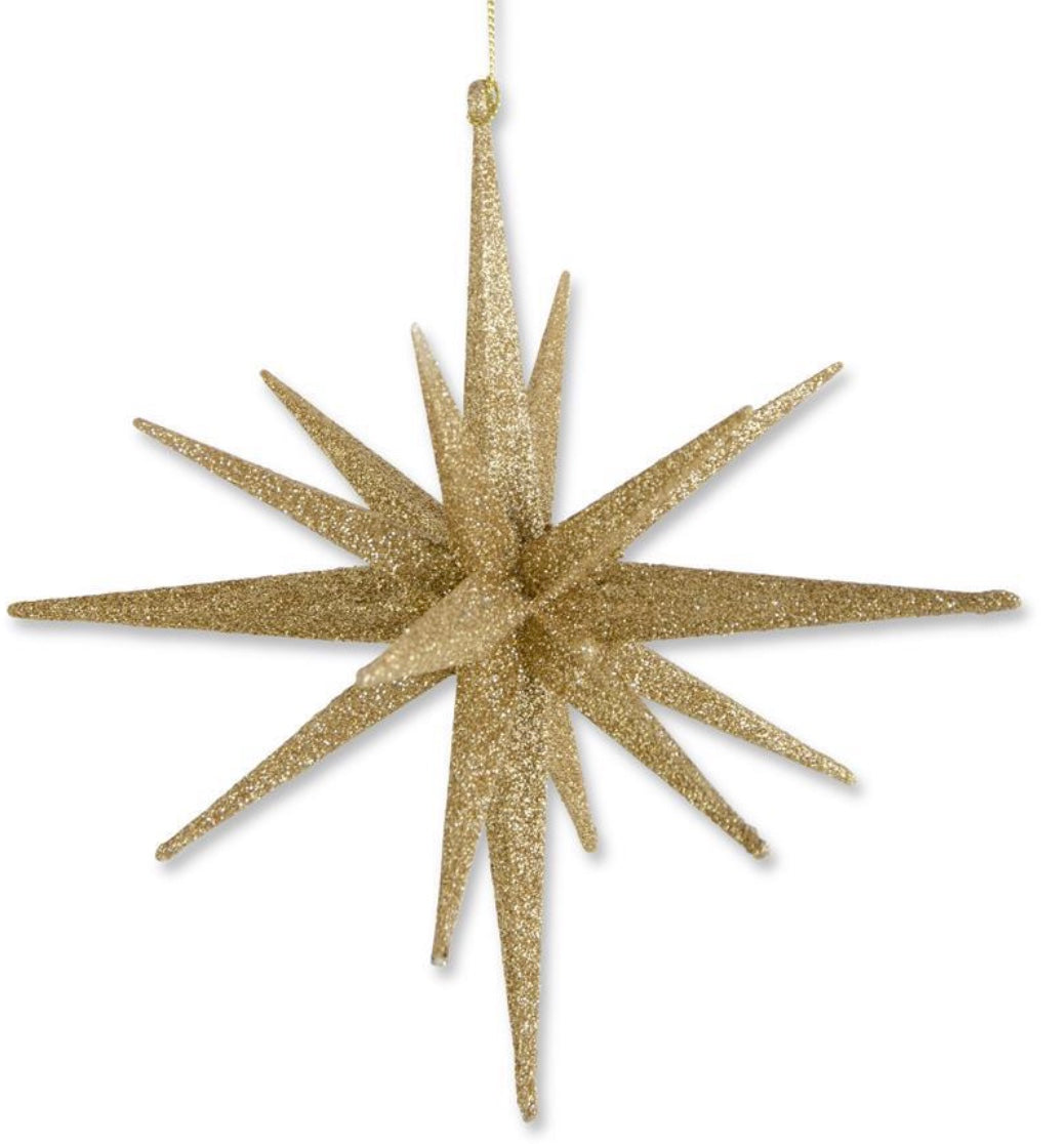 Gold Glitter Star Ornament