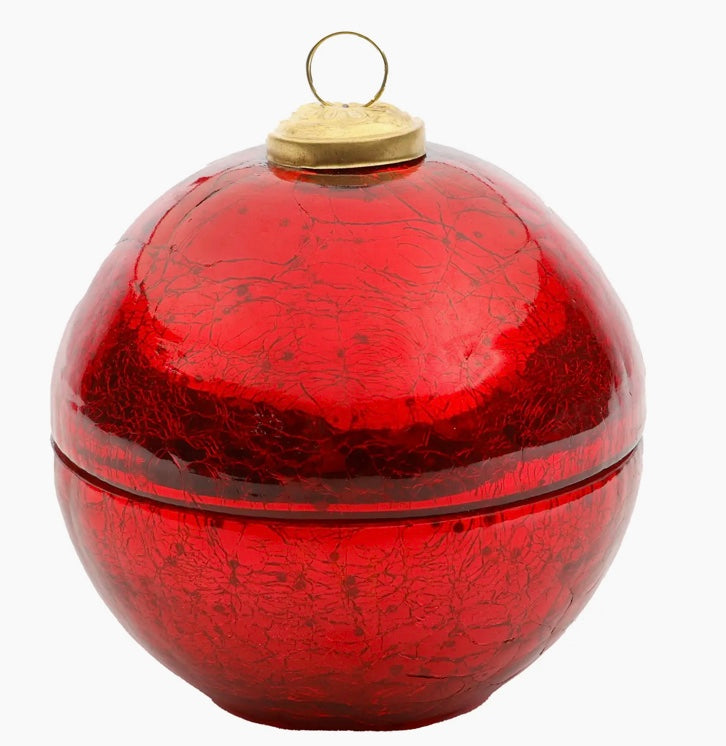 Mercury Glass Ornament Candle, assorted colors